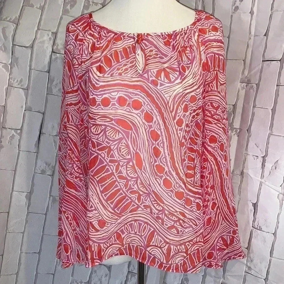 TRINA TURK long sleeve lightweight blouse - Picture 1 of 5